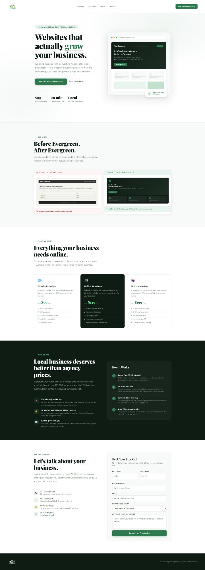 Evergreen Digital website
